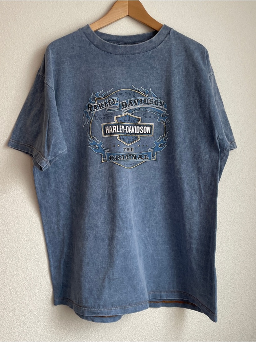 Harley-Davidson 2000s Faded Blue Graphic Tee Size XL